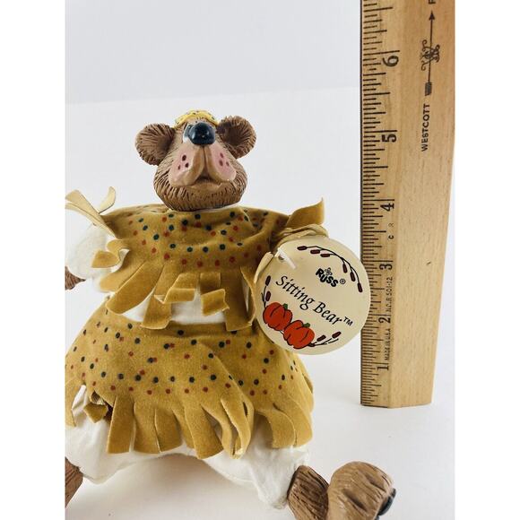 Russ Berrie Kathleen Kelly Critter Factory Halloween Native American Bear Resin - Picture 12 of 12